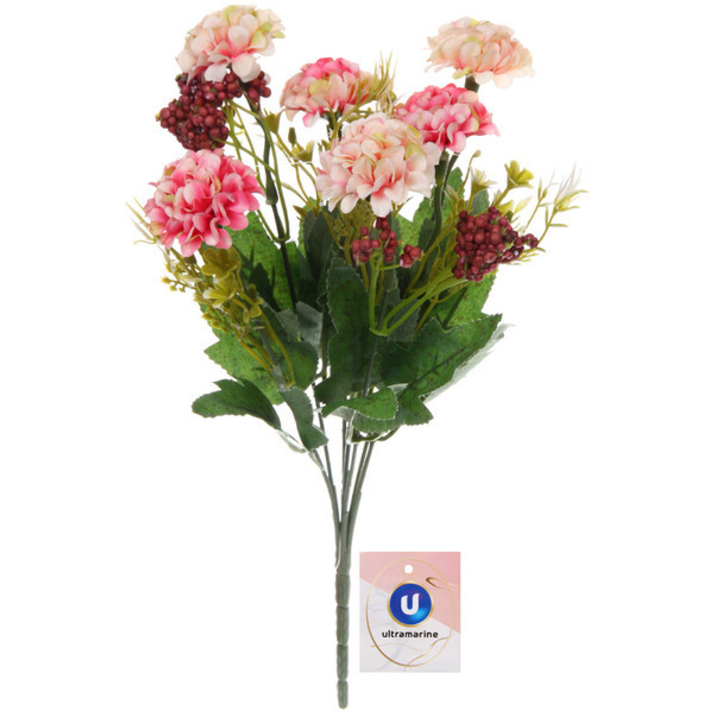 Искусственные цветы «Летняя фантазия» Гортензия 30см цвет желто-красный