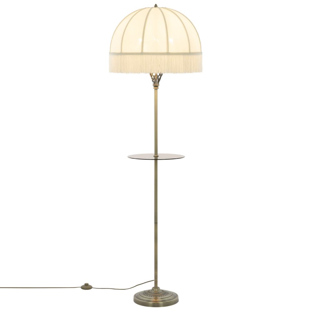 Citilux Базель CL407931T Торшер бронза со столиком и бежевым абажуром