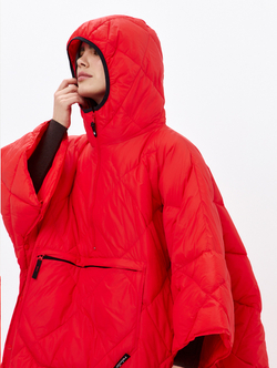 Утеплённое пончо 3 в 1 Shikotan red unisex