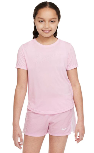 Футболка для девочки теннисная Nike Dri-Fit One Short Sleeve Top GX - pink foam/elemental pink