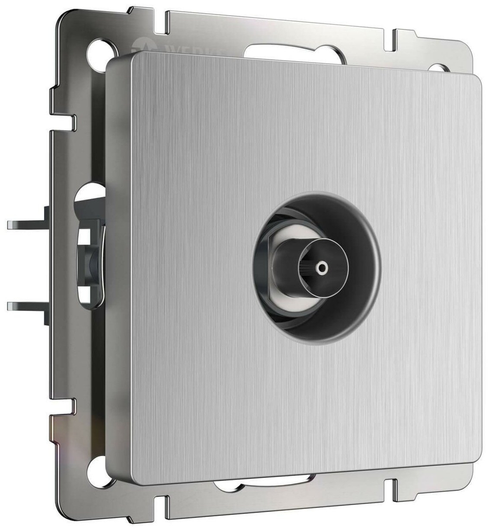 ТВ-розетка оконечная Werkel cеребряный рифленый W1183009