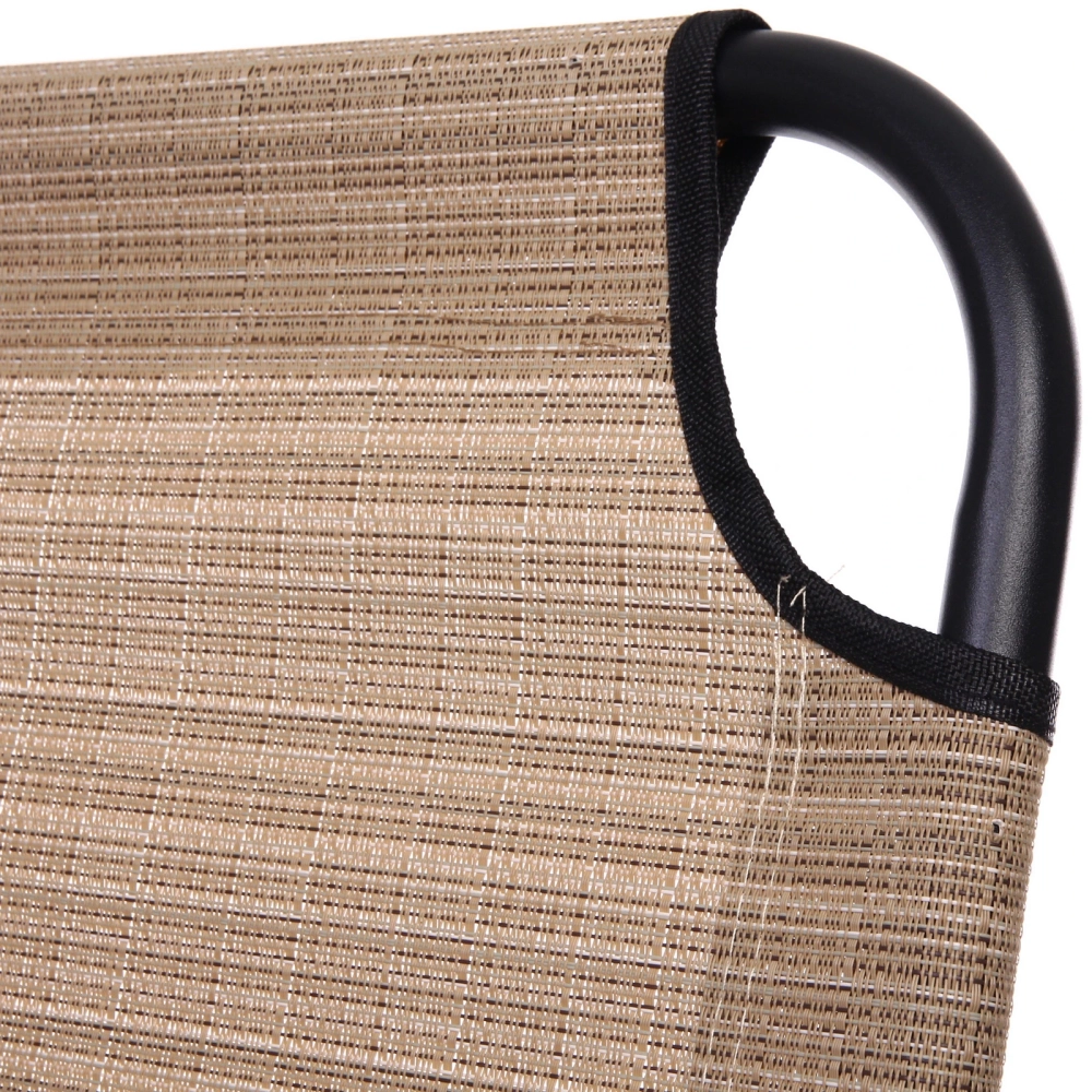 Кресло складное с подлокотниками «Люкс», 62*64*100 см, беж+серый,3 положения.