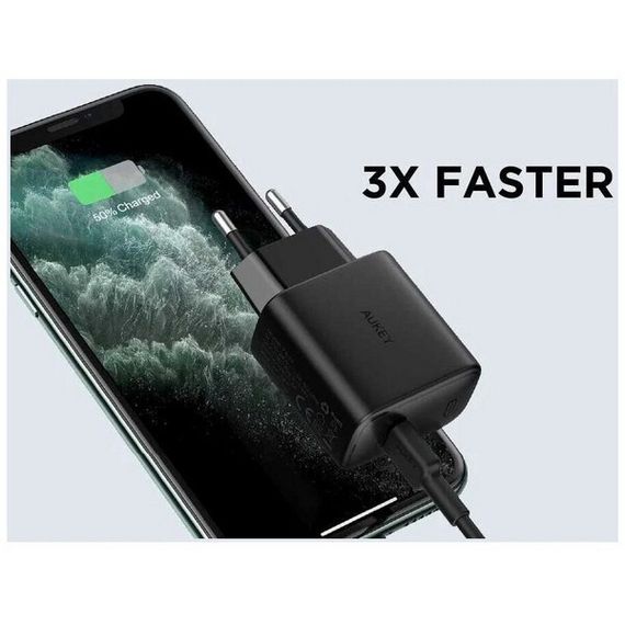 Сетевое зарядное устройство Aukey Swift PD 20W USB-C (PA-F1S), черный