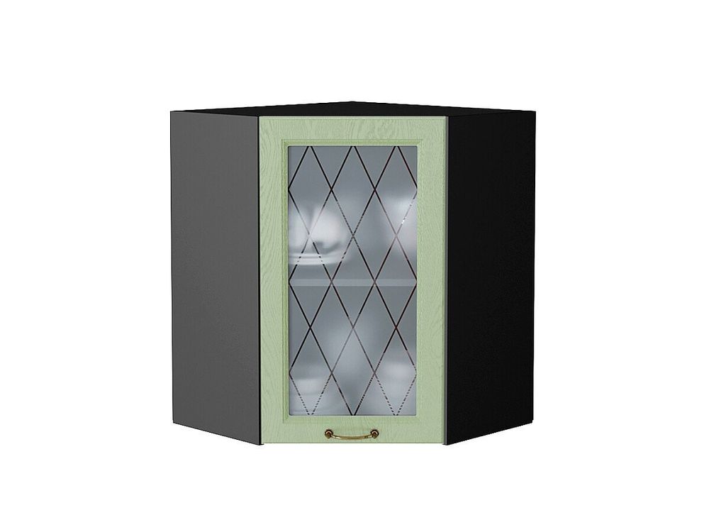 Шкаф верхний угловой остекленный Ницца