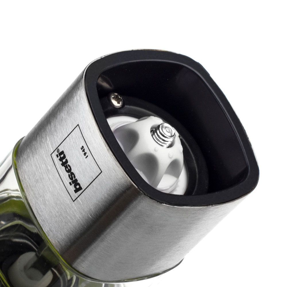 Мельница для соли электрическая 20см Bisetti Electric зеленая Италия фрагмент