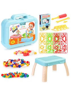 Конструктор в чемодане, цвет розовый (617-3A)