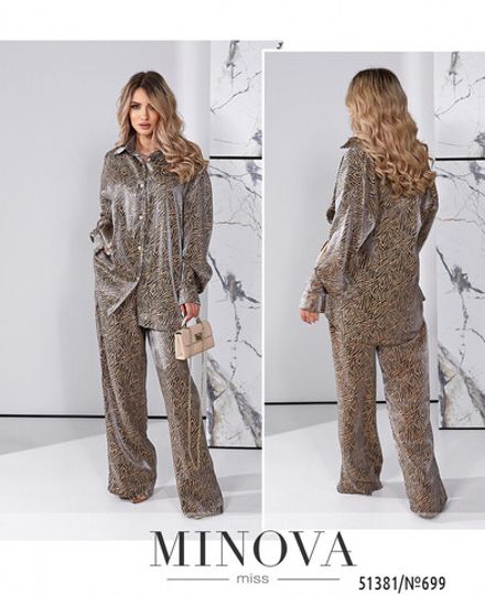 Костюм 699-черный-бежевый Minova Фото 1