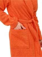 Халат женский махровый "Элит" с воротником шалькой, цвет: 1049-Коралловый