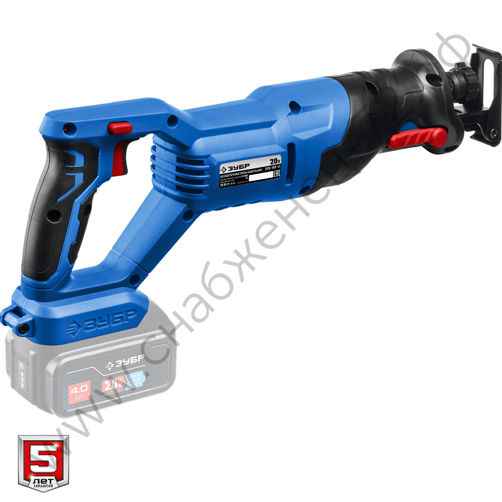 ЗУБР Т7, 20 В, 180 мм, без АКБ, бесщеточная пила сабельная, Профессионал (SPB-180)