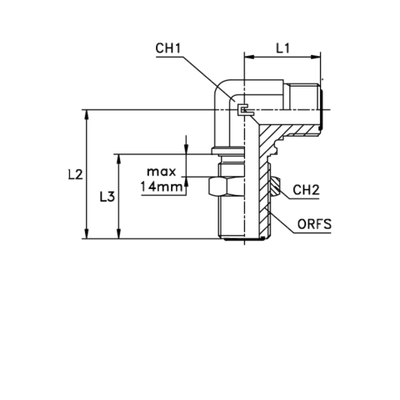 Соединение PD90 D20 ORFS 1.3/16