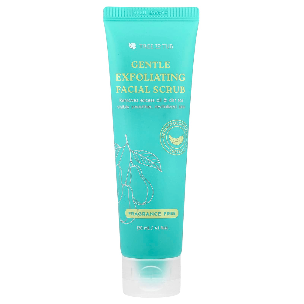 Tree To Tub, Нежный отшелушивающий скраб для лица, без отдушек, 120 мл (4,1 жидк. Унции)