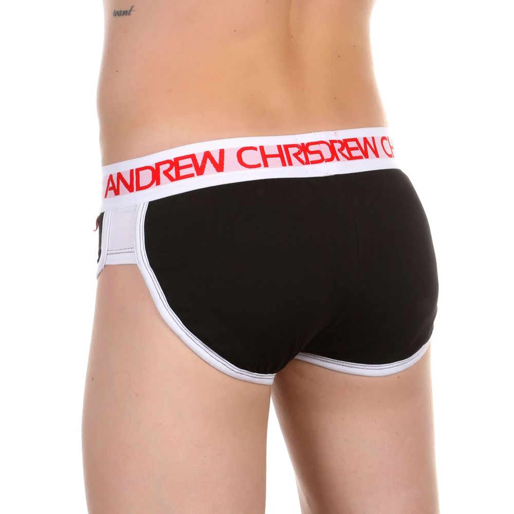 Мужские трусы брифы черные с задним пуш-ап Andrew Christian Active Shape Black Brief
