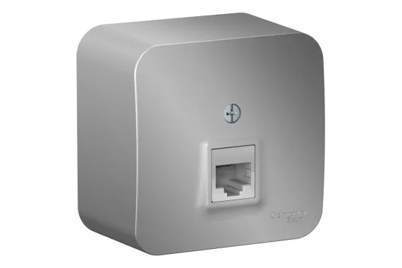 Розетка RJ45 Systeme Electric BLANCA накладная алюминий 30891
