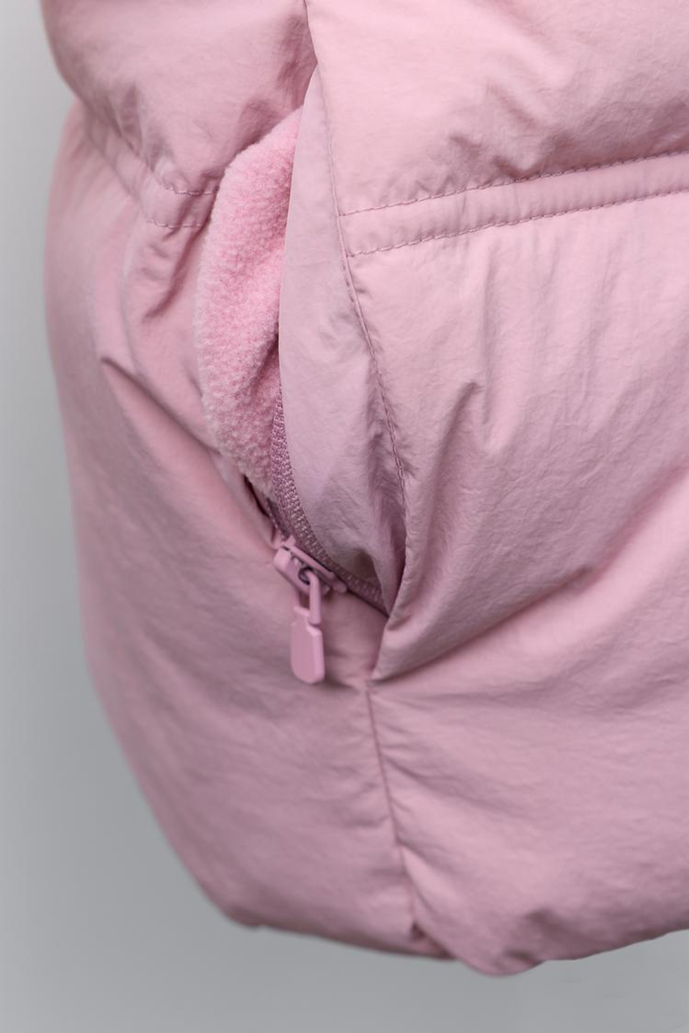 ZARA СТЕГАНАЯ КУРТКА С КАПЮШОНОМ WATER REPELLENT, РОЗОВЫЙ