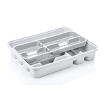 Лоток для столовых приборов двойной на 10 секций белый