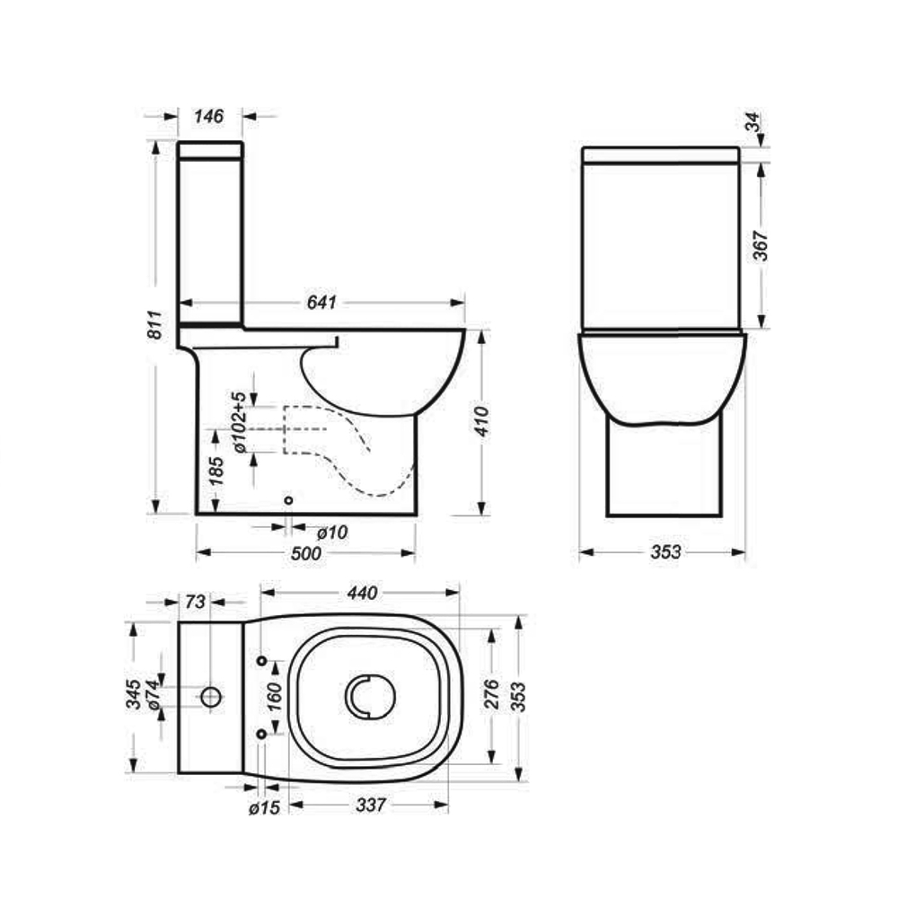 Унитаз-компакт "Quadro Slim"SL DM(а/всп,гор,ниж,2кн.AlcaPlast/Oliv, дюр/м/л,clip up) (Sanita Luxe)