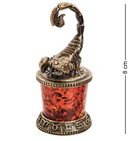 AM-2766 Фигурка «Знак зодиака-Скорпион» (латунь, янтарь)