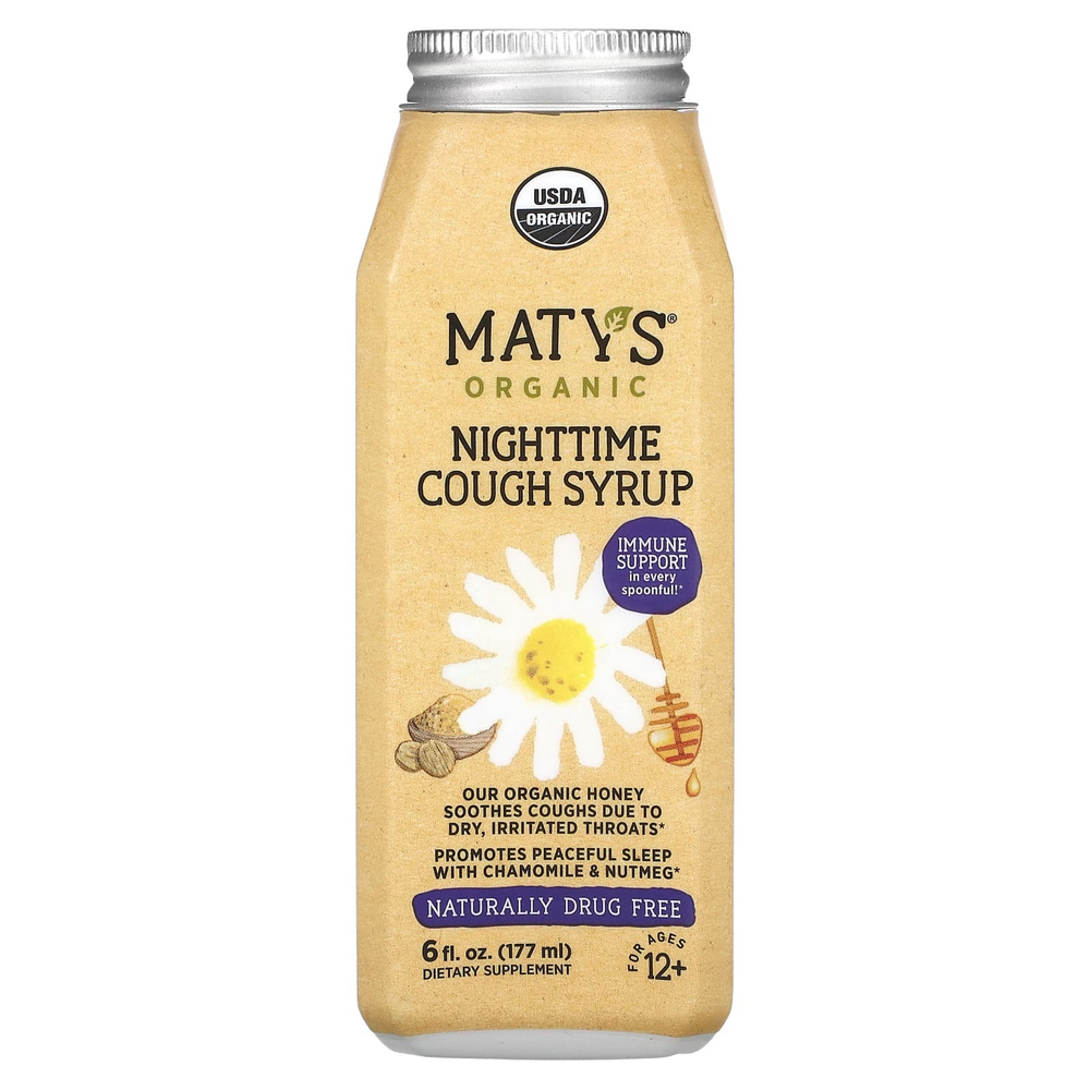 Maty's, Органический ночной сироп от кашля, для детей от 12 лет, 177 мл (6 жидк. унц.)