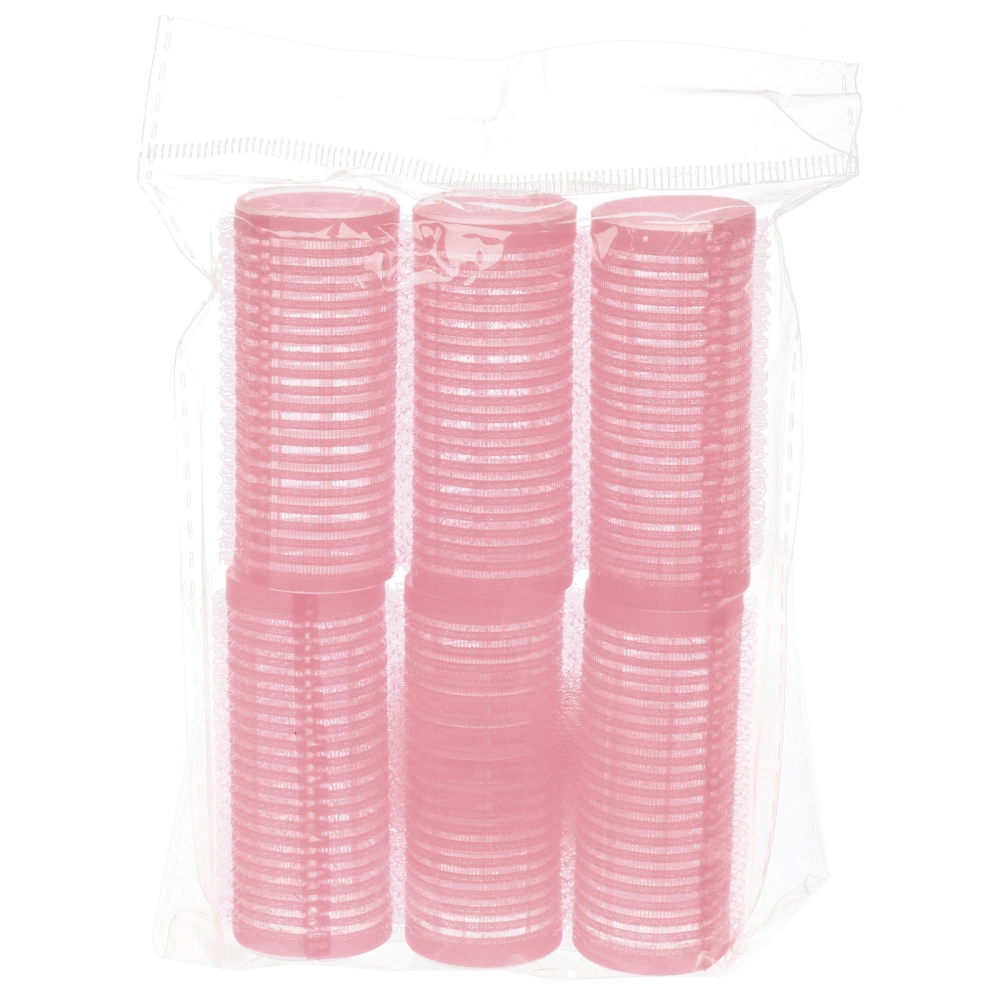 Бигуди липучки, 6шт., однотонные, цвет нежно розовый, d-2,5см