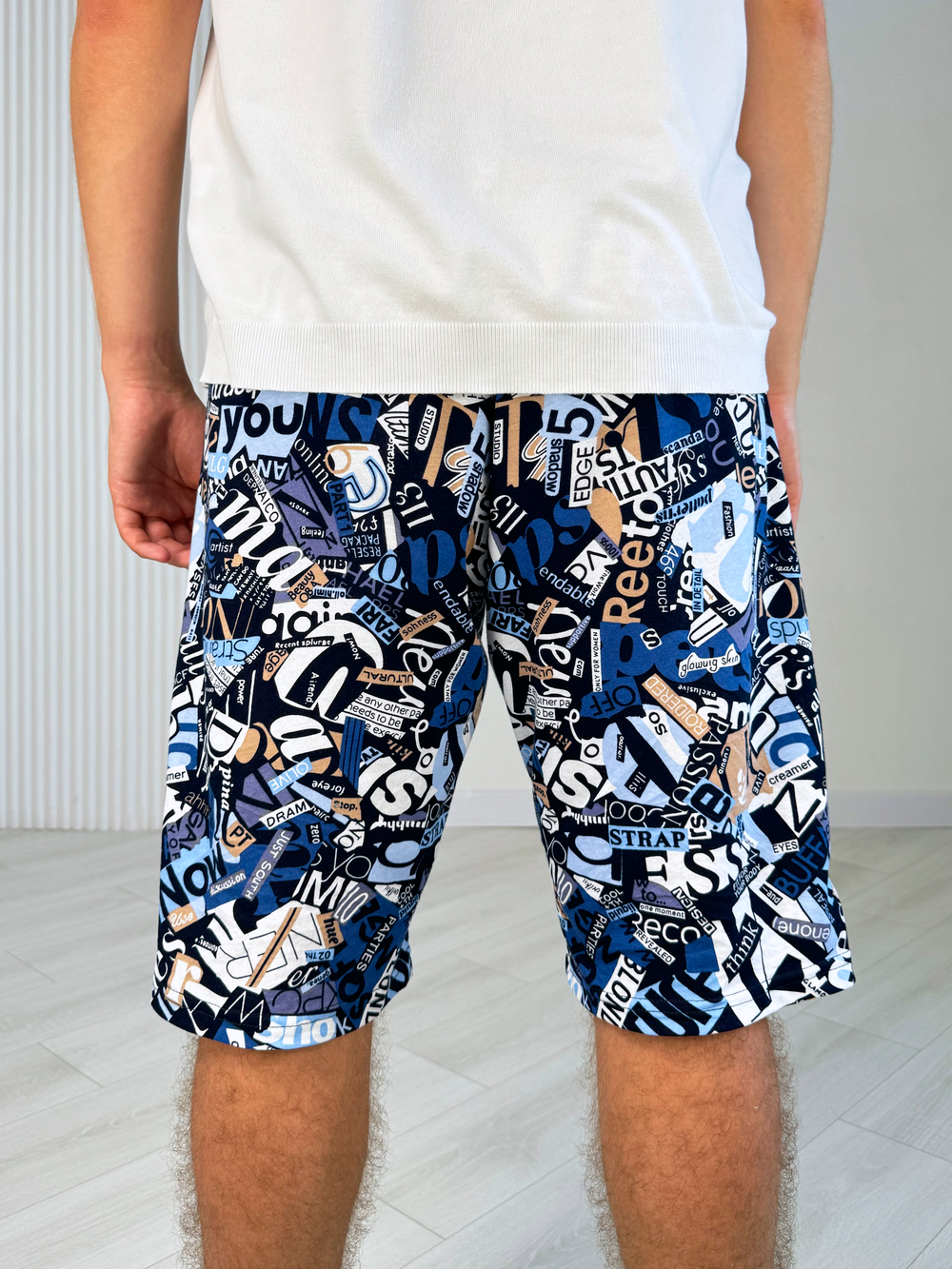 Шорты для мальчика подростковые "Буквы на белом"