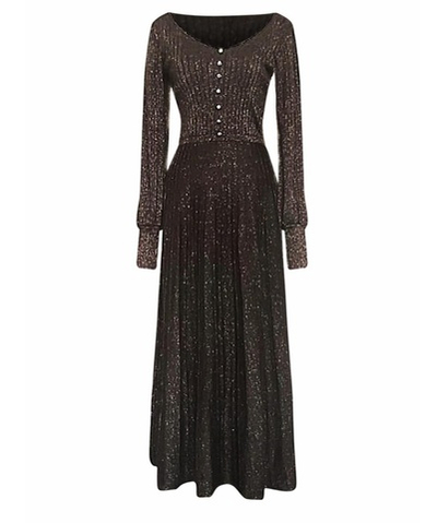 Pinko платье коричневое с люрексом