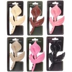 Заколка - краб для волос «AKS - SALVATORE», микс 6 цветов, цветок, 12*5,5см