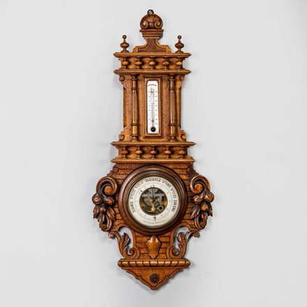 Винтаж: Настенный барометр с термометром