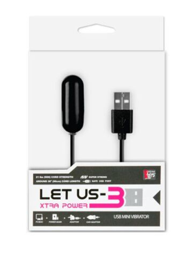 Чёрная вибропуля с питанием от USB LET US-B BULLET SMALL BLACK (Цвет: черный)
