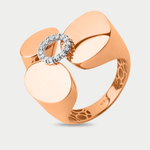 Кольцо женское из розового золота 585 пробы с фианитами (арт. 901741-1102)