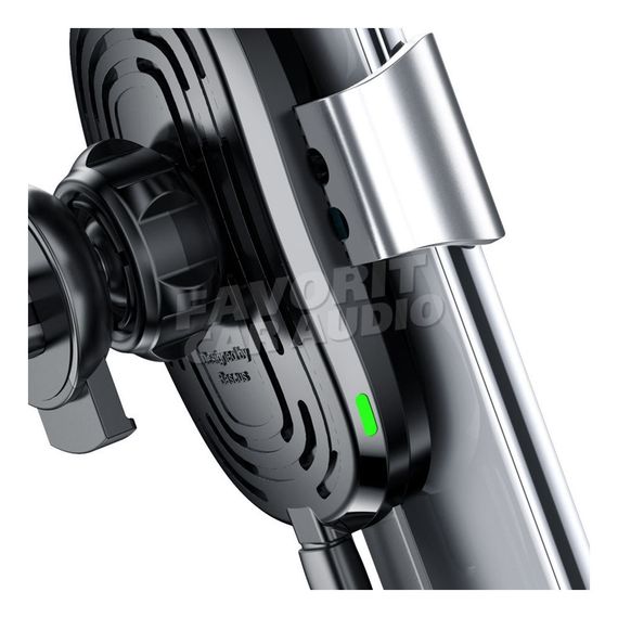 Держатель Baseus WXYL-B09 металл воздуховод бесп. зарядка QI серебряный