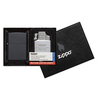 Набор Zippo (зажигалка Zippo 218 Black Matte и газовый вставной блок с двойным пламенем)