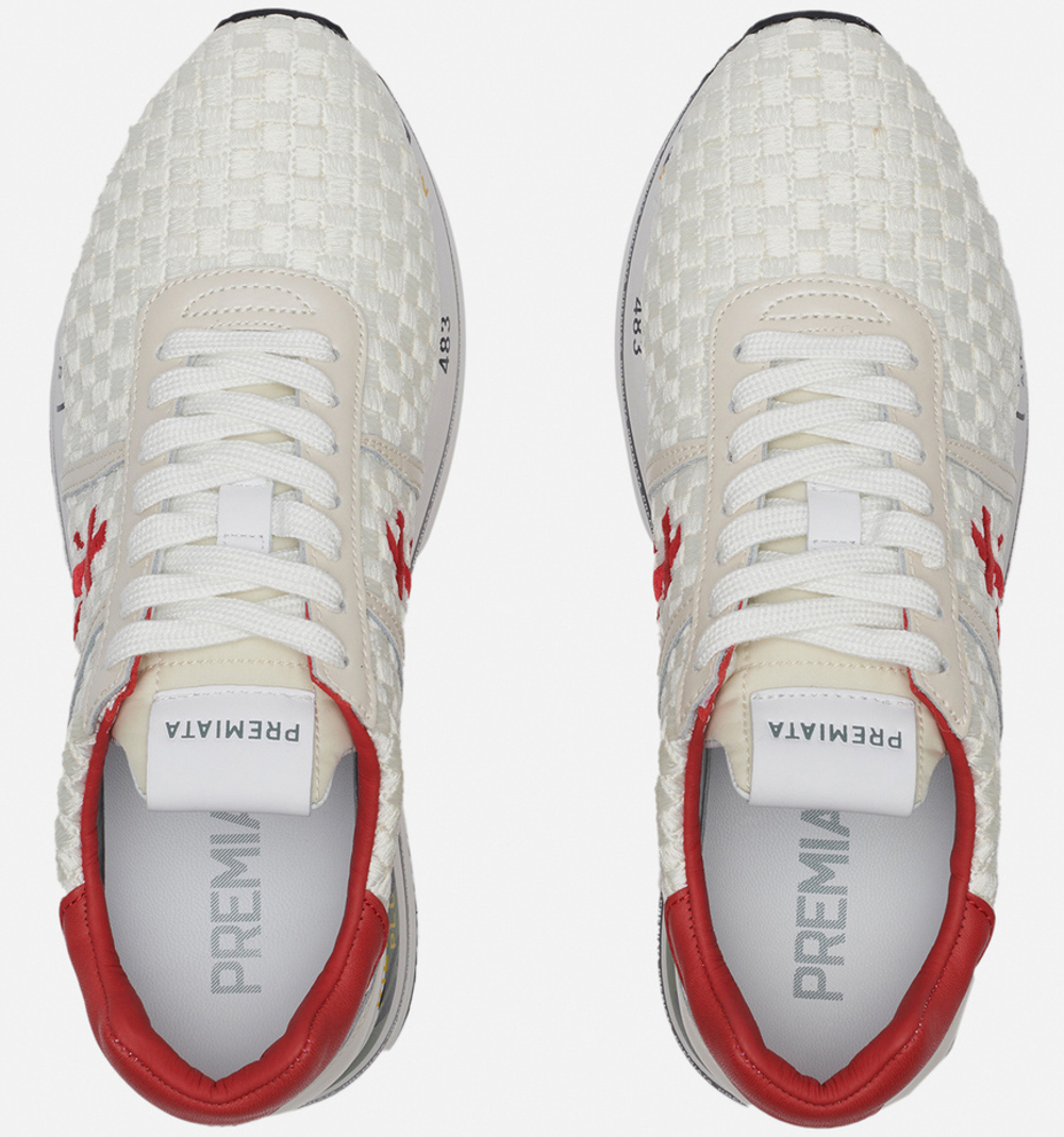 Premiata Beth 5214 белые с красным плетеные