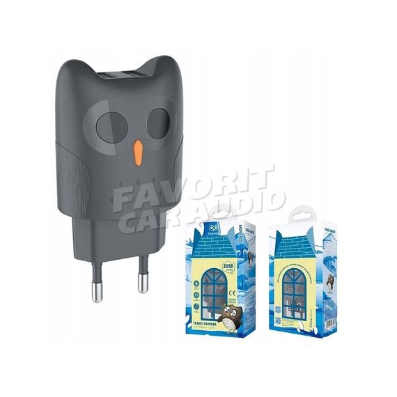 СЗУ 2 USB HOCO KC1A 2400mA пластик серый