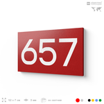 Номер на дверь 657, табличка на дверь для офиса, квартиры, кабинета, аудитории, склада, красная 120х70 мм, Айдентика Технолоджи