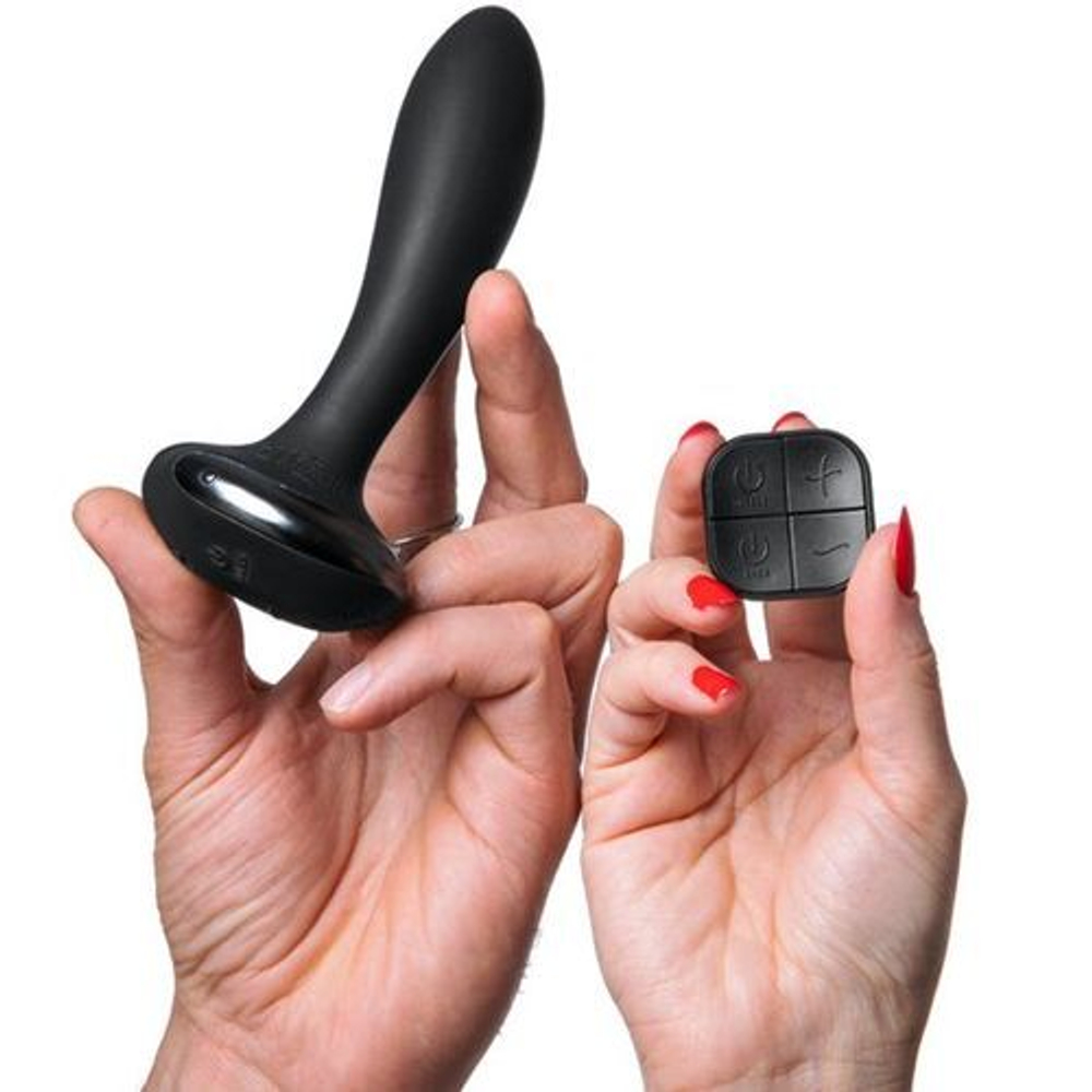 Черная вибропробка Plex with Flex - 14 см. (Цвет: черный)