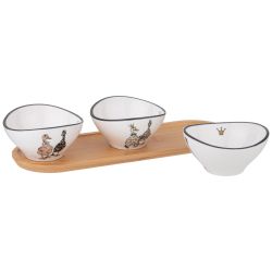 НАБОР САЛАТНИКОВ НА ДЕРЕВ. ПОДСТАВКЕ LEFARD "FAMILY FARM" 4 ПР. 27*9,2*5,3 СМ (КОР=16НАБ.)