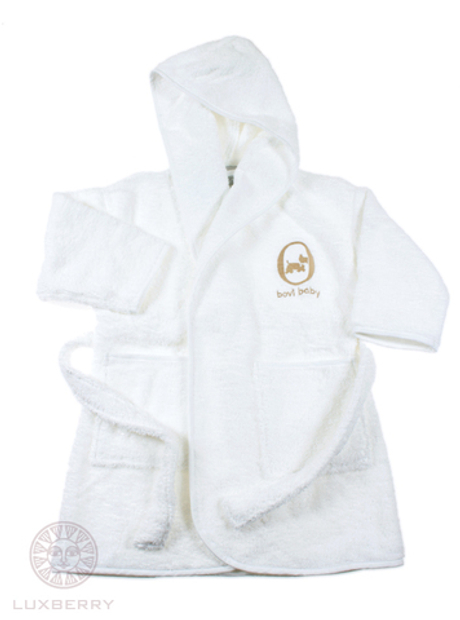 Халат детский 7-8 лет Bovi Собачки белый-бежевый