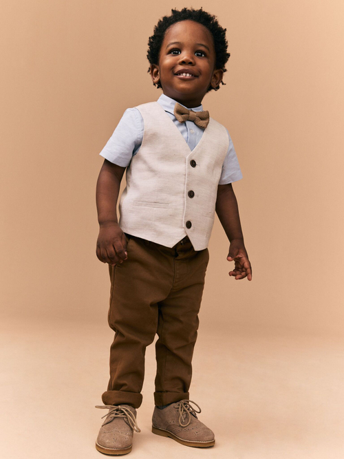 Комплект из трех предметов для мальчика Next E51-030, Бежевый, Голубой