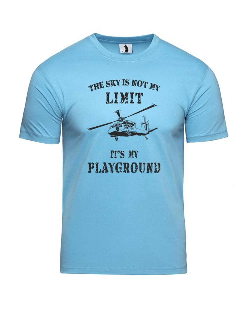 Футболка с вертолетом The sky is not my limit мужская голубая