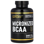 California Gold Nutrition, Sport, микронизированные BCAA, аминокислоты с разветвлённой цепью, 240 растительных капсул