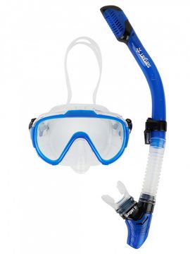 Набор маска+трубка в сумке Sargan Дайва-С прозрачный/синий