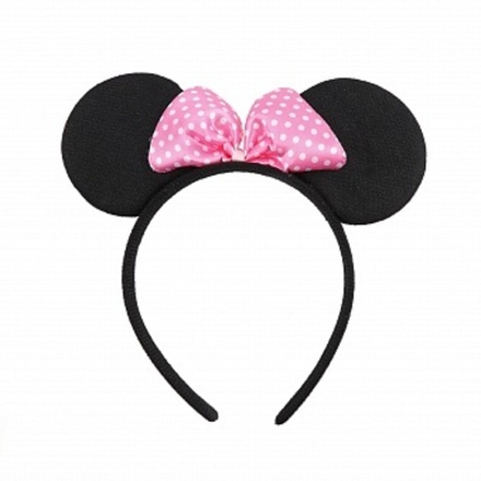 Ободок Мышка с бантиком, Розовый