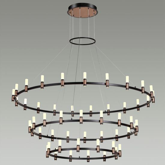 5009/204L L-VISION ODL23 529 матовый черный/ ант.бронза/белый/металл/акрил Люстра LED 204W 4000K 8074Лм CANDEL