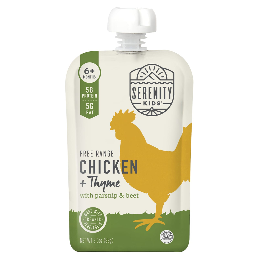 Serenity Kids, натуральная курица с чабрецом, пастернаком и свеклой, для детей от 6 месяцев, 99 г (3,5 унции)