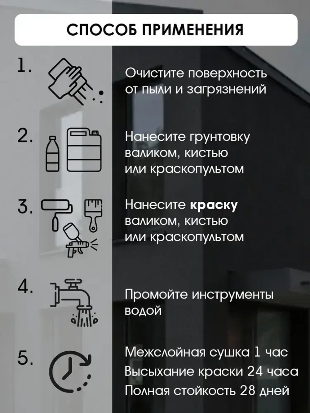 Краска для стен, обоев и потолков акриловая моющаяся интерьерная матовая цветная графит RAL 7024 Palizh 3,7 кг
