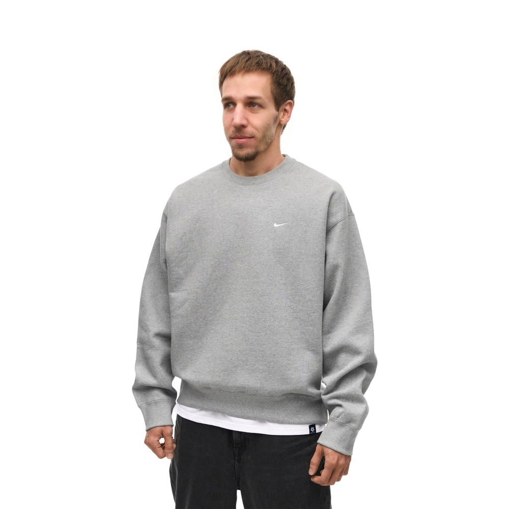 Свитшот Nike Solo Swoosh Fleece Crew "Grey"