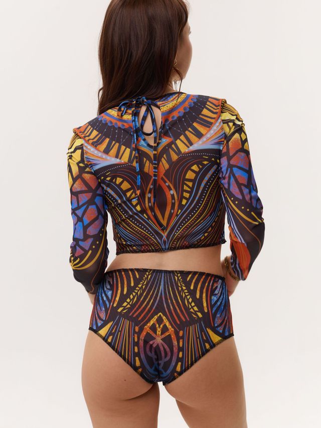 Купальник раздельный с рукавом Африка