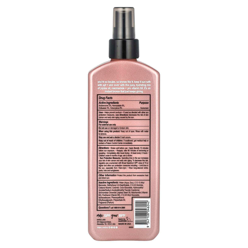 b.tan, Bronzed and Boujee, бронзирующий лосьон-спрей, SPF 15, 250 мл (8,45 жидк. унц.)