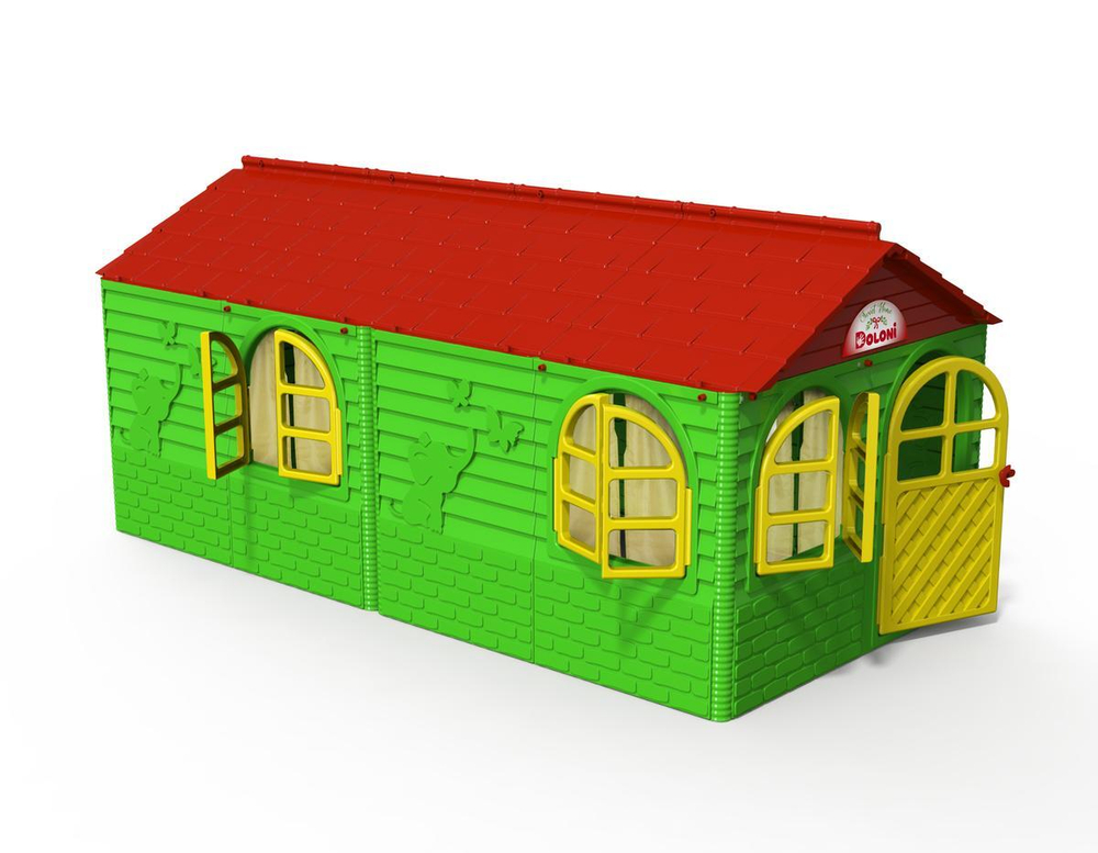 Домик детский №3, 256*129см. зел/красн.