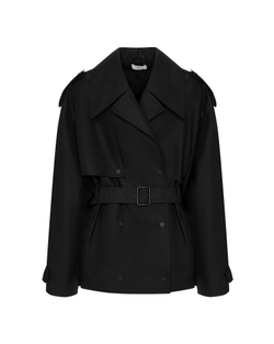 Тренч с утепленным жилетом черный